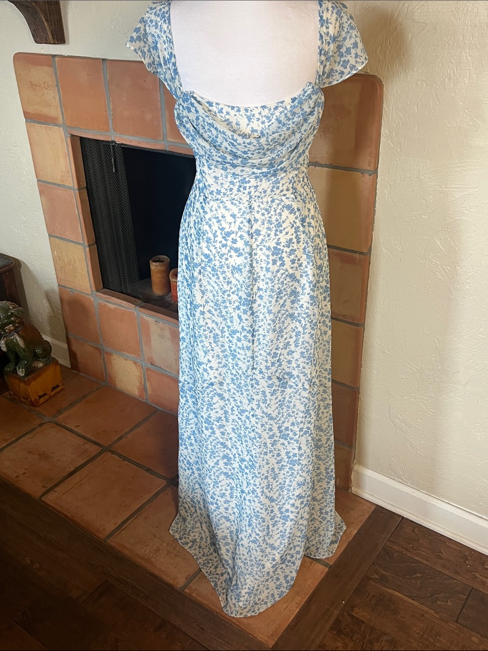 Birdy Grey Chiffon Mira Dress, Blue Dreamy Ditzy, size M - Picture 7 of 12